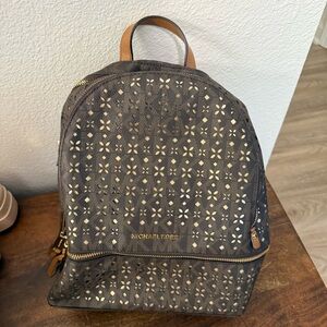 Michael Kors Brown and Gold Backpack